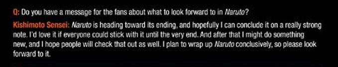 Naruto is heading toward the end
