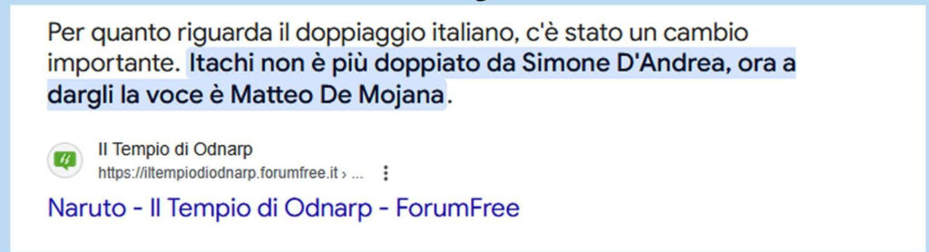 Studio Pierrot ha tolto Simone D'andrea da Naruto.
